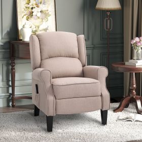 Heated Massage Recliner Chair with Remote, Side Pocket for Relaxation, Cozy Beige Comfort Finds